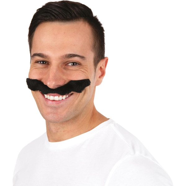 Moustache Mario Bros - Noir - Déguisement - Synthétique - Autocollante