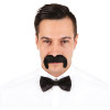 Moustache année 1900 - Noir - Déguisement - Synthétique - Autocollante