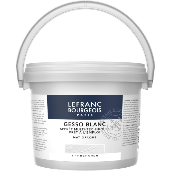 photo-Gesso - Blanc - Mat - Opaque - Toutes peintures - Tous supports - 2,5L - Lefranc Bourgeois