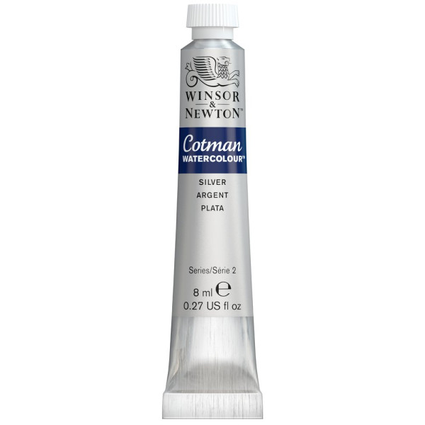 photo-Tube de peinture aquarelle fine - Argent - Cotman - Winsor & Newton - 8ml
