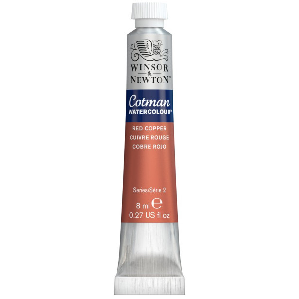 photo-Tube de peinture aquarelle fine - Cuivre rouge - Cotman - Winsor & Newton - 8ml