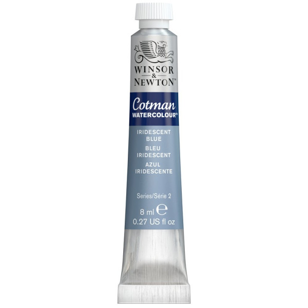photo-Tube de peinture aquarelle fine - Bleu iridescent - Cotman - Winsor & Newton - 8ml