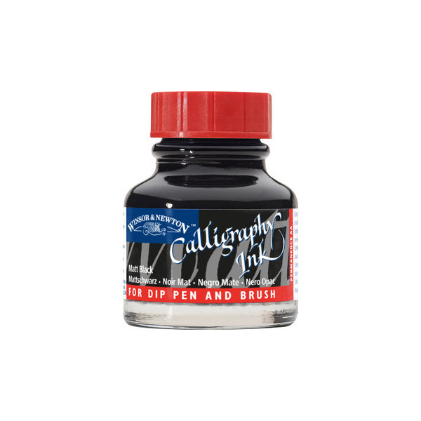 photo-Encre pour calligraphie - Noir mat - Winsor et Newton - Flacon de 30ml - Beaux-arts