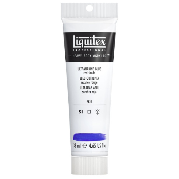 photo-Peinture acrylique - Bleu outremer nuance rouge - 382 - Liquitex Heavy Body - Tube de 138ml