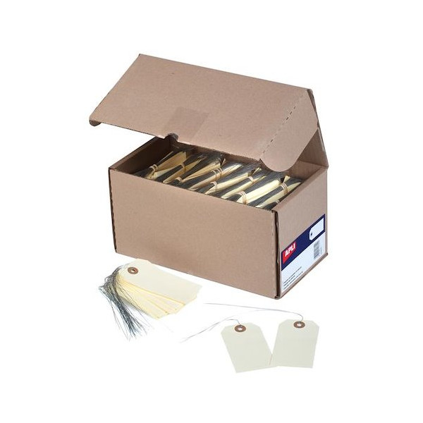 Etiquettes américaines - 100x51mm - Blanche - Avec fil de fer - Boîte de 1000 - Apli