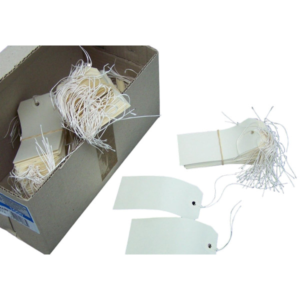 photo-Etiquettes américaines - 100x51mm - Blanche - Avec fil coton - Boîte de 1000 - Apli