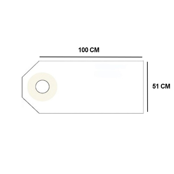 Etiquettes américaines - 100x51mm - Blanche - Avec fil coton - Boîte de 1000 - Apli