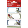photo-Etiquettes scolaires - Pour cahiers, livres - Motos - 34x80mm - 9 étiquettes