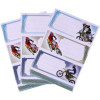 Etiquettes scolaires - Pour cahiers, livres - Motos - 34x80mm - 9 étiquettes