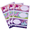 Etiquettes scolaires - Pour cahiers, livres - Licornes - 34x80mm - 9 étiquettes