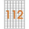 Etiquettes - Blanche - 12x18,3mm - 10 planches A5 - 1120 étiquettes - Enlevables - Apli