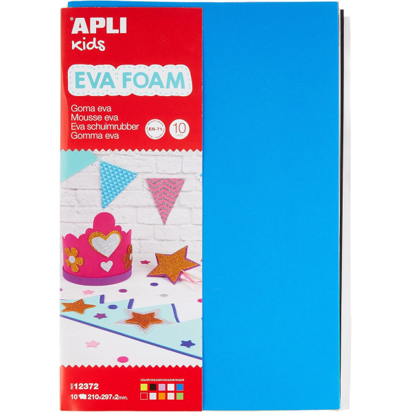 photo-Feuilles de mousse - A4 - 10 couleurs - Loisirs créatifs - Enfant - Apli Kids