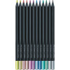 Crayons de couleur - 12 teintes métallisées - Coloriage - Enfant - Faber-Castell - Black édition