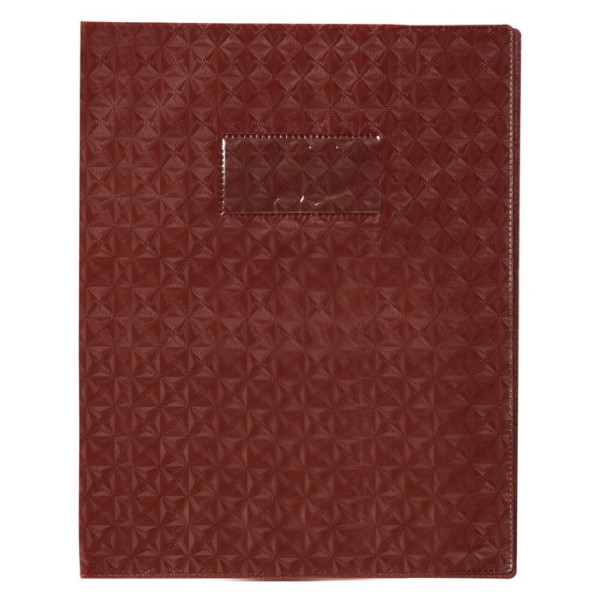 photo-Protège-cahier - 17x22cm - Marron - Polypro - Motif losange - Résistant