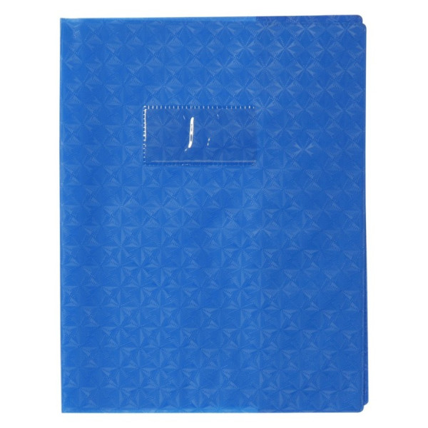 photo-Protège-cahier - 17x22cm - Bleu - Polypro - Motif losange - Résistant