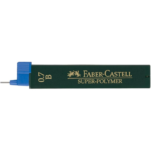 photo - Mine graphite - Porte-mine - 0,7mm - B - Gris - Etui de 6 mines - Faber-Castell