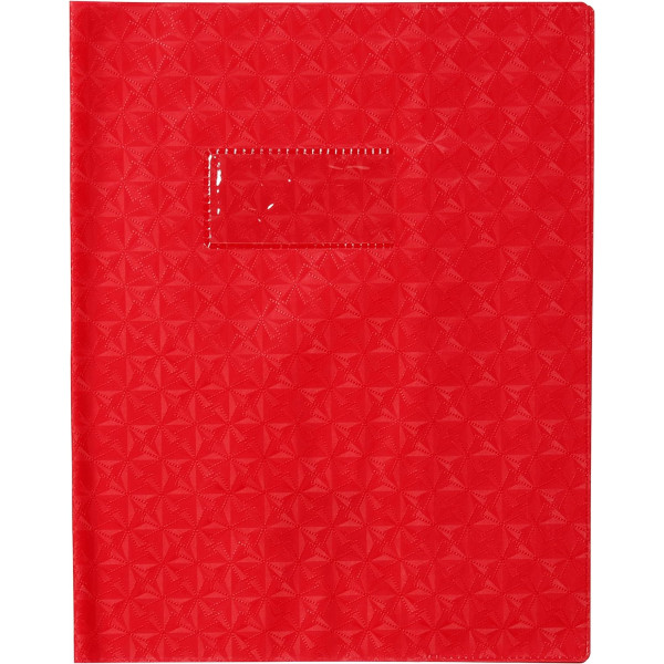 photo - Protège-cahier - 17x22cm - Rouge - Polypro - Motif losange - Résistant