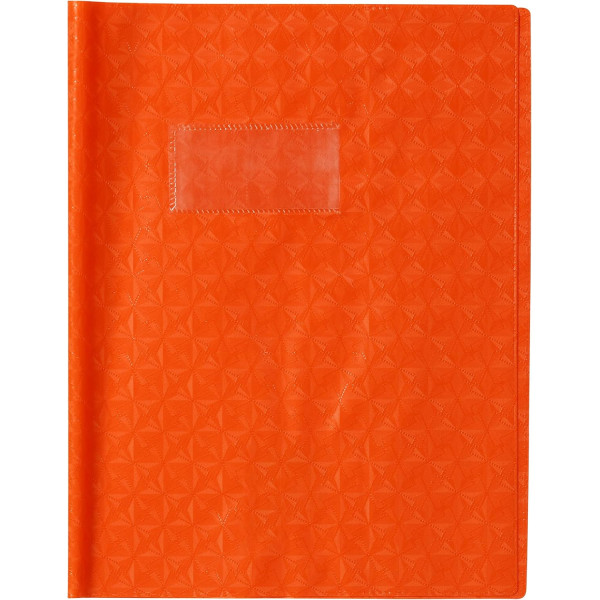 photo - Protège-cahier - 17x22cm - Orange - Polypro - Motif losange - Résistant