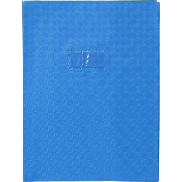 photo - Protège-cahier - 24x32cm - Bleu - Polypro - Motif losange - Résistant