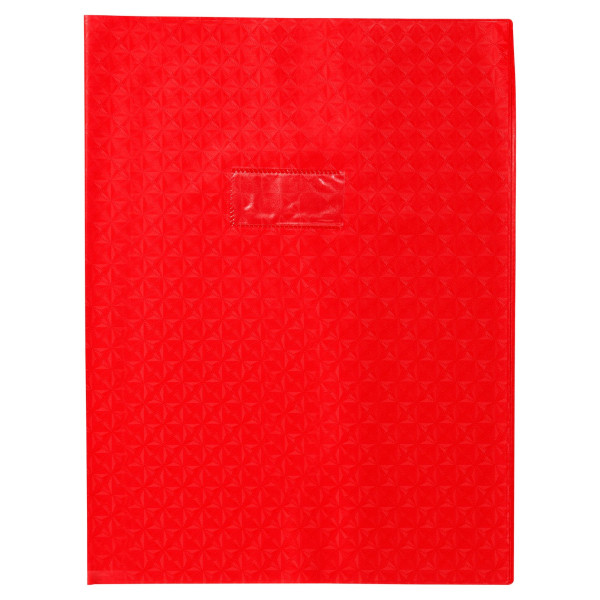 photo - Protège-cahier - 24x32cm - Rouge - Polypro - Motif losange - Résistant