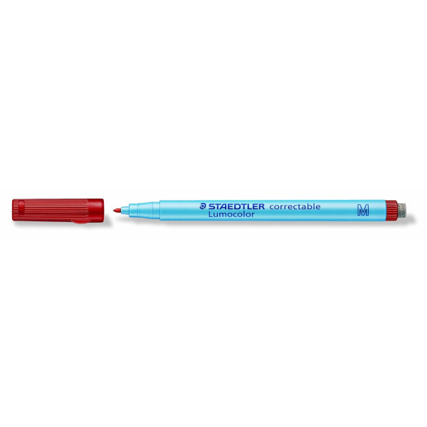 4 feutres - Non permanent - Effaçable à sec - Pointe moyenne - Noir, vert, bleu, rouge - Lumocolor - Staedtler