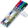 4 feutres - Indélébile - Permanent - Noir Bleu Rouge Vert - Pointe fine - Lumocolor - Staedtler