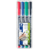 photo - 4 feutres - Indélébile - Permanent - Noir Bleu Rouge Vert - Pointe fine - Lumocolor - Staedtler