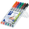 6 feutres - Non permanent - Effaçable à sec - Pointe moyenne - Tableau blanc - Lumocolor - Staedtler
