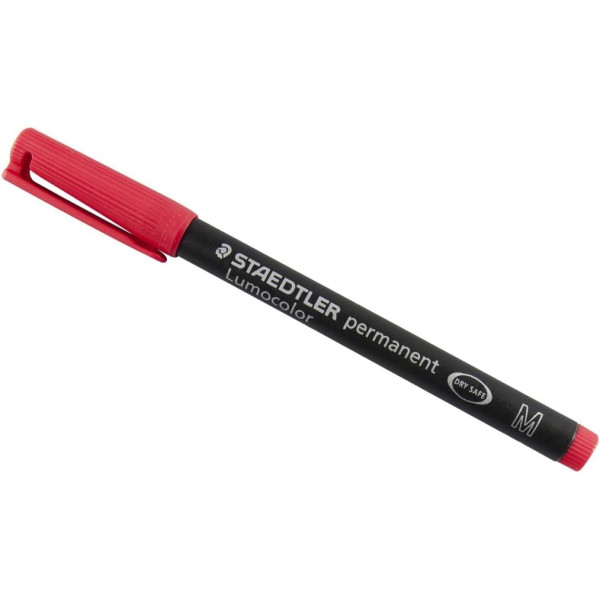 Feutre - Marqueur - Rouge - Permanent - Pointe fine 1mm - Staedtler - Lumocolor 317F