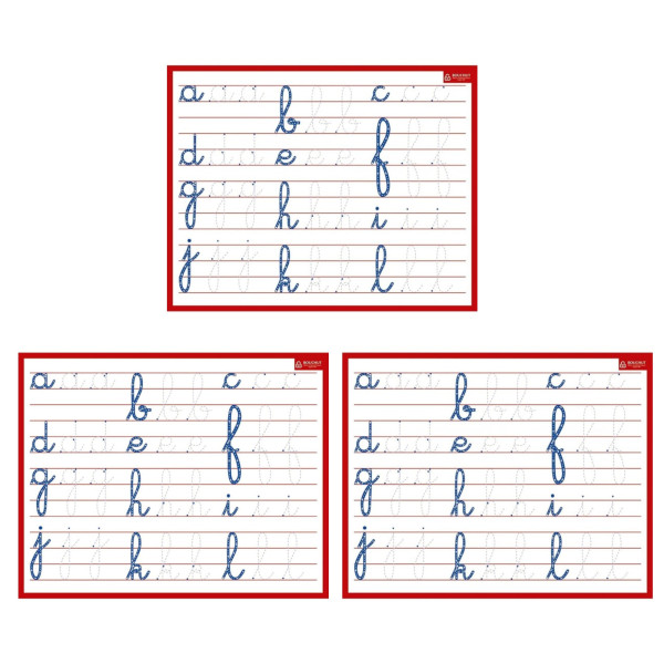 photo - Lot de 3 ardoises effaçables - 2 faces - Lettres de l'alphabet - 21x26,5cm - Scolaire