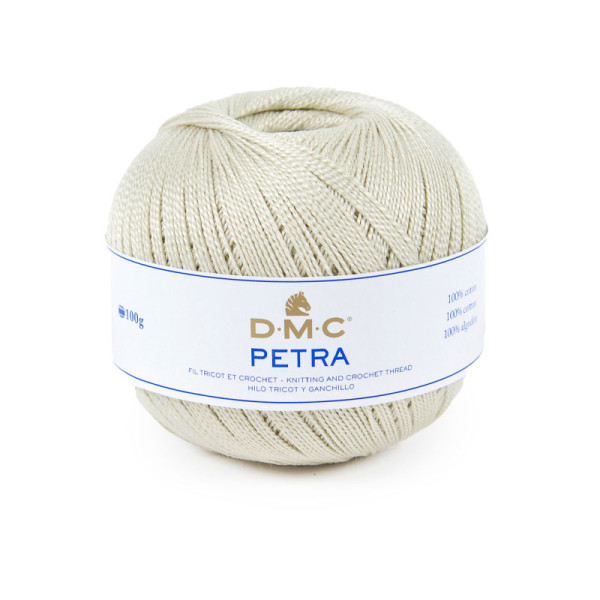 photo-Pelote de laine - 100% coton - Gris - 54003 - DMC - Petra - Grosseur 5