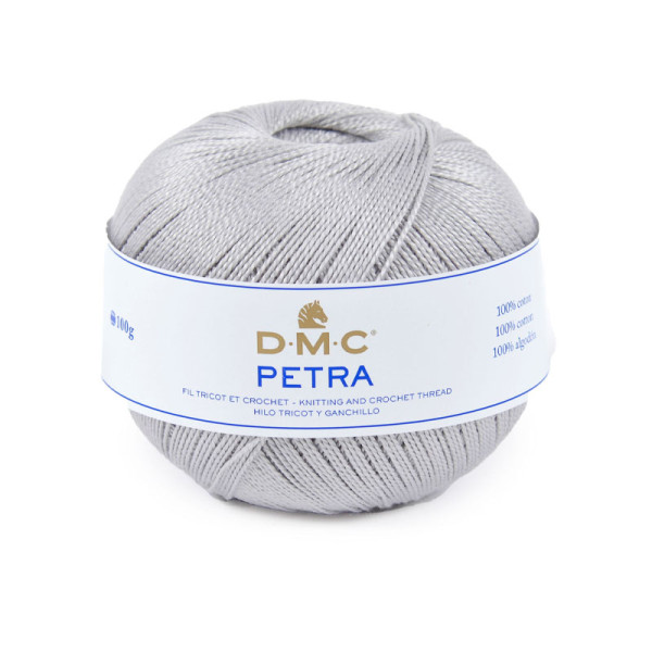 photo-Pelote de laine - 100% coton - Gris - 5415 - DMC - Petra - Grosseur 5