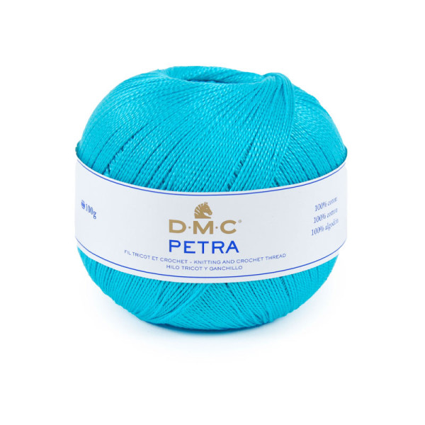 photo-Pelote de laine - 100% coton - Bleu - 53845 - DMC - Petra - Grosseur 5