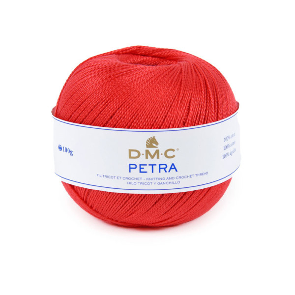photo-Pelote de laine - 100% coton - Rouge - 5666 - DMC - Petra - Grosseur 8