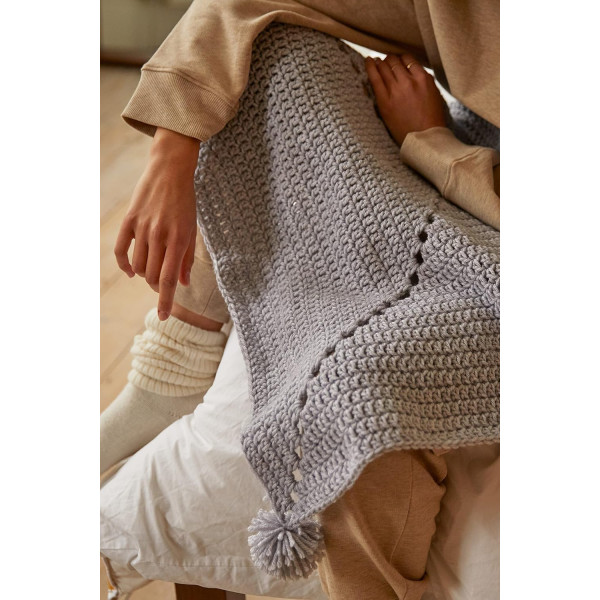 Kit crochet - Ma couverture bien-être - Gris - DMC - Intermédiaire - Laine, crochet