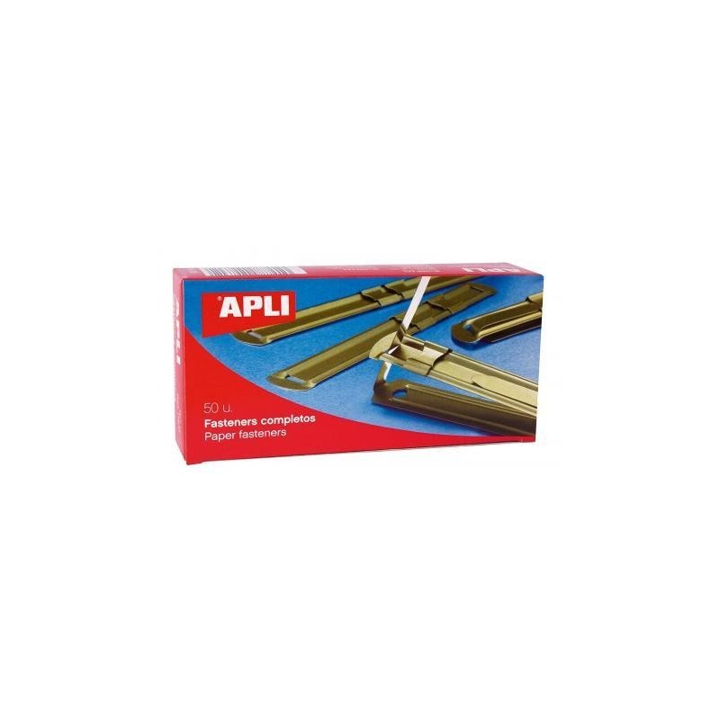 photo-Relieurs métalliques dorés 90 x 12 mm - Boîte de 50 unités - Apli