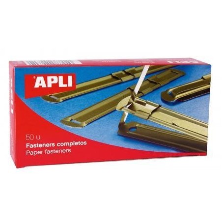 photo-Relieurs métalliques dorés 90 x 12 mm - Boîte de 50 unités - Apli