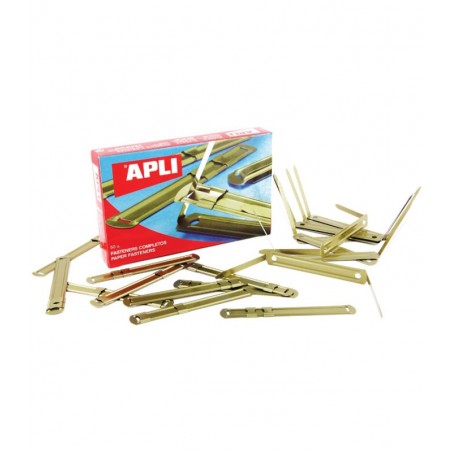 photo-Relieurs métalliques dorés 90 x 12 mm - Boîte de 50 unités - Apli