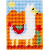 photo-Canevas - Mika le lama - 13x18cm - Pour enfant - Demi-point - Toile, fils et aiguille