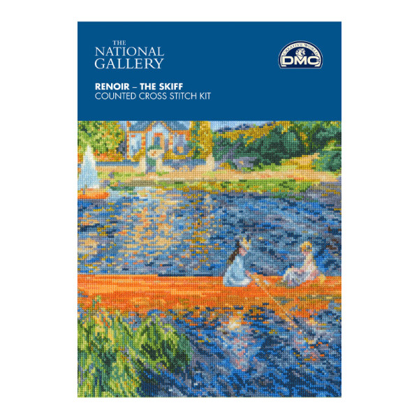 photo-Kit point de croix - Canevas - La yole de Renoir - 30x23cm - DMC - Toile, fils et aiguille