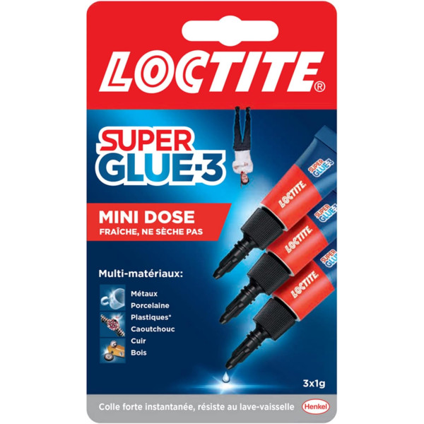 photo - Lot de 3 super glue-3 - Liquide - 3x1g - Loctite