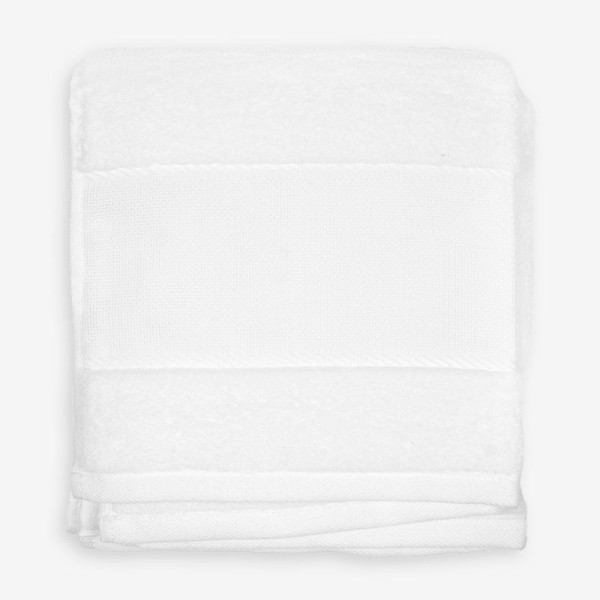 photo-Serviette de toilette - Blanc - 50x100 cm - A broder et personnaliser - DMC