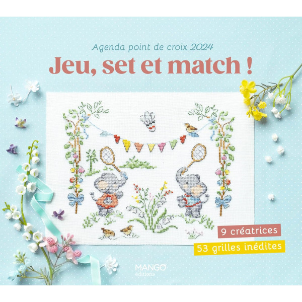 photo-Livre - Agenda 2024 - 56 grilles de point de croix - Astuces et modèles - Editions Mango