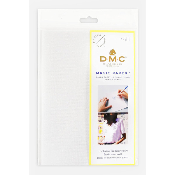 photo - Lot de 2 feuilles magiques - A5 - Papier transfert à broder - Blanc - DMC