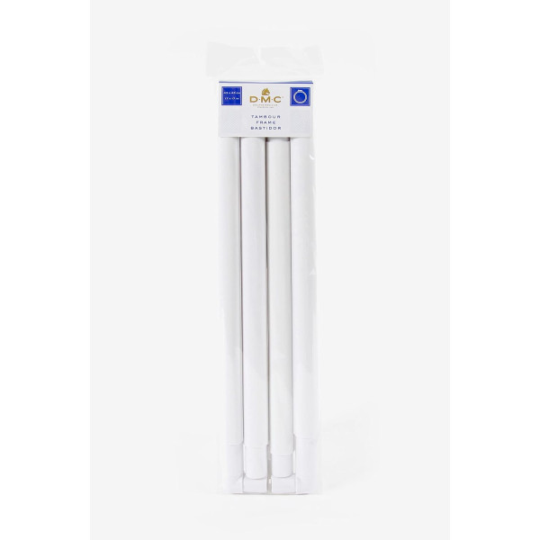 Tambour à broder - À assembler - 43x43cm - Carré - Blanc - Pour broderie - DMC