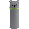 Trousse verticale - Scolaire - Gris - Koala - Silicone
