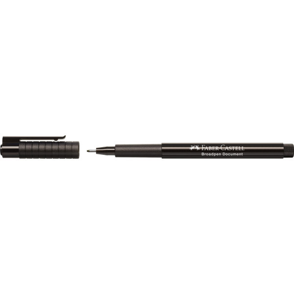 Lot de 10 feutres - Noir - Indélébile - 0,8mm - Broadpen document - Faber-Castell