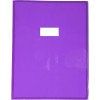 Grand protège cahier - 24x32cm - Mauve transparent - Avec porte étiquette