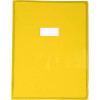 photo - Grand protège cahier - 24x32cm - Jaune transparent - Avec porte étiquette