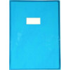 photo - Grand protège cahier - A4 - 21x29,7cm - Bleu transparent - Avec porte étiquette
